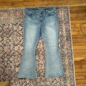 American Eagle Super Stretch Hi-Rise Artist Flare Jeans Size 18 Regular